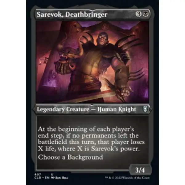 MtG Trading Card Game Commander Legends: Dungeons & Dragons Battle For Baldur's Gate Uncommon Sarevok, Deathbringer #497 [Etched Foil]
