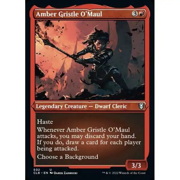 MtG Trading Card Game Commander Legends: Dungeons & Dragons Battle For Baldur's Gate Uncommon Amber Gristle O'Maul #502 [Etched Foil]