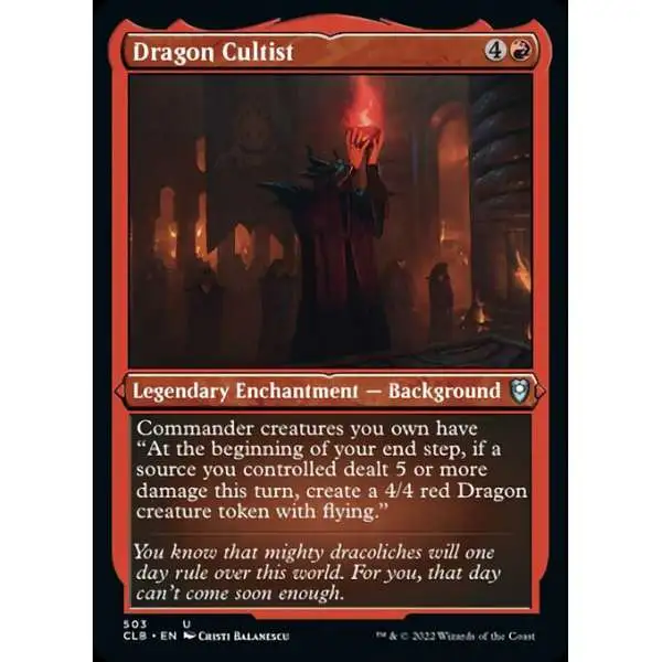 MtG Trading Card Game Commander Legends: Dungeons & Dragons Battle For Baldur's Gate Uncommon Dragon Cultist #503 [Etched Foil]