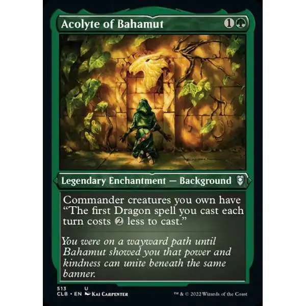 MtG Trading Card Game Commander Legends: Dungeons & Dragons Battle For Baldur's Gate Uncommon Acolyte of Bahamut #513 [Etched Foil]