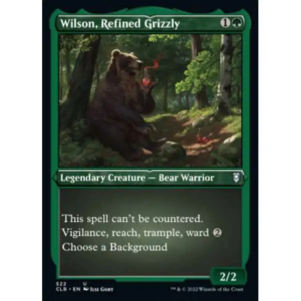 MtG Trading Card Game Commander Legends: Dungeons & Dragons Battle Uncommon Wilson, Refined Grizzly #522 [Etched Foil]