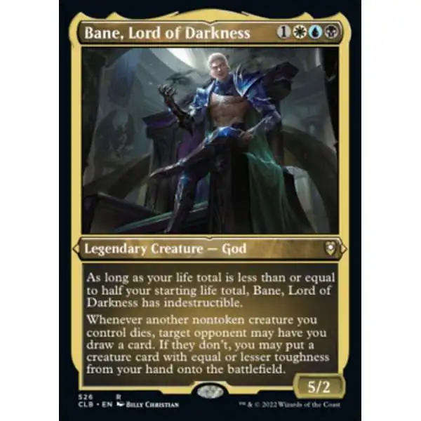MtG Trading Card Game Commander Legends: Dungeons & Dragons Battle For Baldur's Gate Rare Bane, Lord of Darkness #526 [Etched Foil]