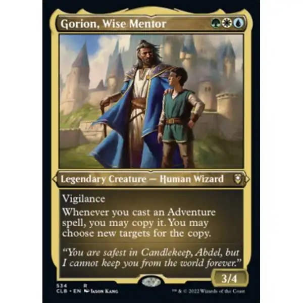 MtG Trading Card Game Commander Legends: Dungeons & Dragons Battle For Baldur's Gate Rare Gorion, Wise Mentor #534 [Etched Foil]