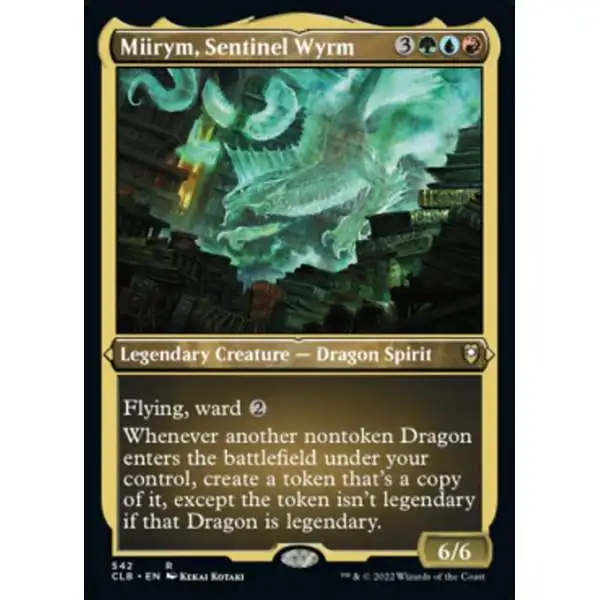 MtG Trading Card Game Commander Legends: Dungeons & Dragons Battle For Baldur's Gate Rare Miirym, Sentinel Wyrm #542 [Etched Foil]