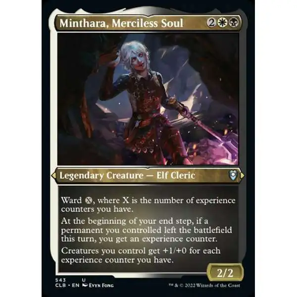 MtG Trading Card Game Commander Legends: Dungeons & Dragons Battle For Baldur's Gate Uncommon Minthara, Merciless Soul #543 [Etched Foil]