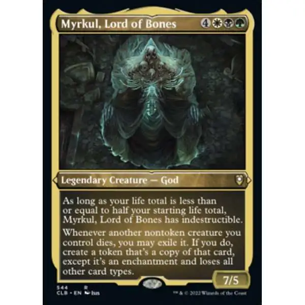 MtG Trading Card Game Commander Legends: Dungeons & Dragons Battle For Baldur's Gate Rare Myrkul, Lord of Bones #544 [Etched Foil]