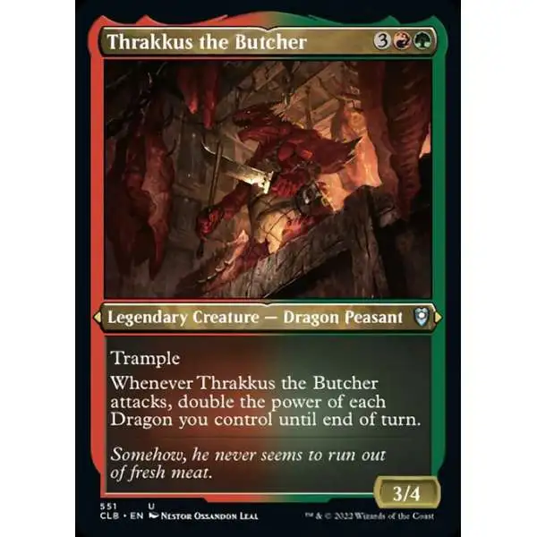 MtG Trading Card Game Commander Legends: Dungeons & Dragons Battle For Baldur's Gate Uncommon Thrakkus the Butcher #551 [Etched Foil]