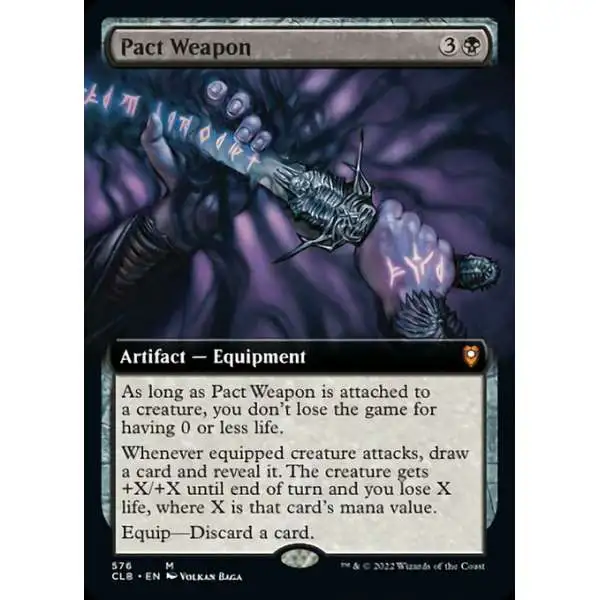 MtG Trading Card Game Commander Legends: Dungeons & Dragons Battle Mythic Rare Pact Weapon #576 [Extended Art]
