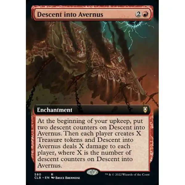 MtG Trading Card Game Commander Legends: Dungeons & Dragons Battle Rare Descent into Avernus #580 [Extended Art FOIL]