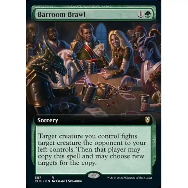 MtG Trading Card Game Commander Legends: Dungeons & Dragons Battle For Baldur's Gate Rare Barroom Brawl #587 [Extended Art FOIL]