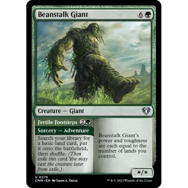MtG Commander Masters Uncommon Beanstalk Giant // Fertile Footsteps #275