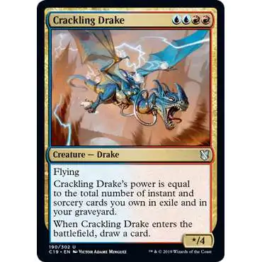 MtG Commander 2019 Uncommon Crackling Drake #190
