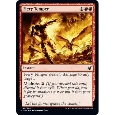 MtG Commander 2019 Common Fiery Temper #142