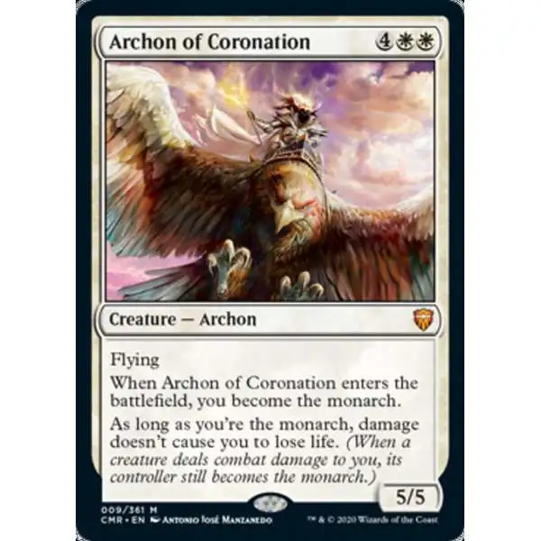 MtG Trading Card Game Commander Legends Mythic Rare Archon of Coronation #9