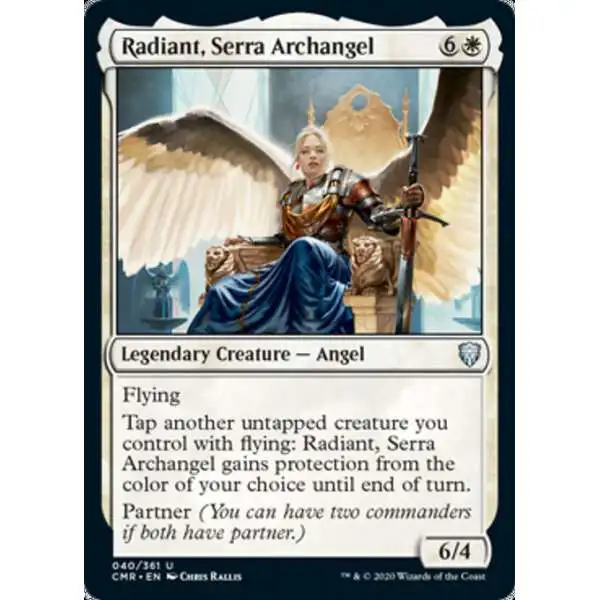 MtG Trading Card Game Commander Legends Uncommon Radiant, Serra Archangel #40