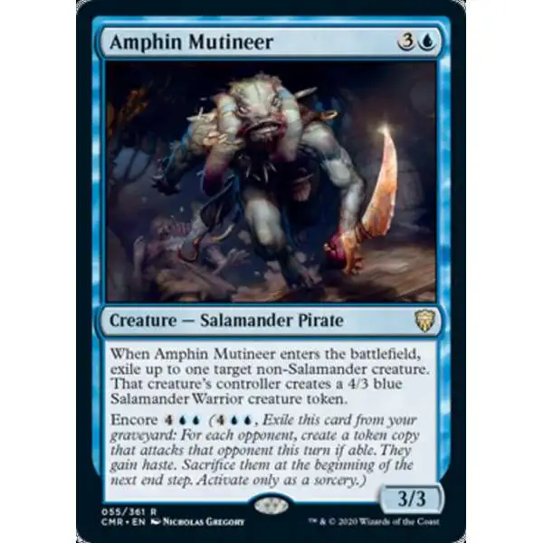 MtG Trading Card Game Commander Legends Rare Amphin Mutineer #55