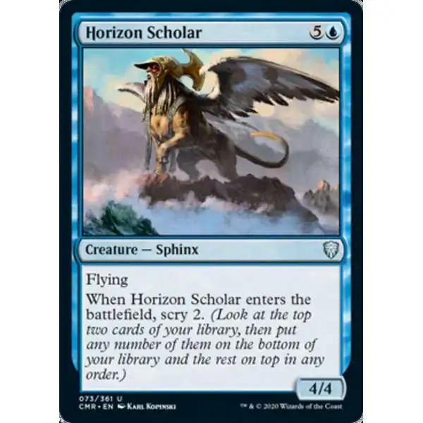 MtG Trading Card Game Commander Legends Uncommon Foil Horizon Scholar #73