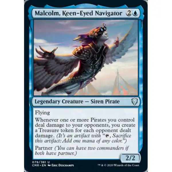 MtG Trading Card Game Commander Legends Uncommon Malcolm, Keen-Eyed Navigator #79