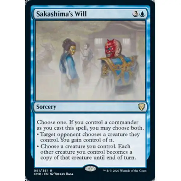 MtG Trading Card Game Commander Legends Rare Sakashima's Will #91