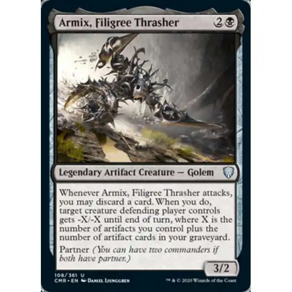 MtG Trading Card Game Commander Legends Uncommon Armix, Filigree Thrasher #108