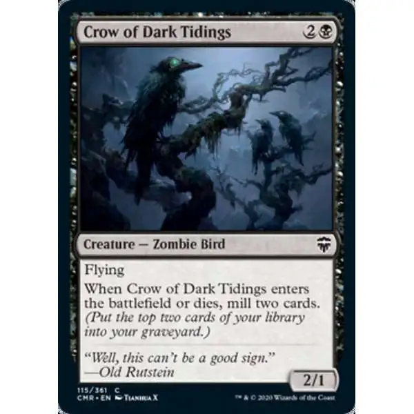 MtG Trading Card Game Commander Legends Common Crow of Dark Tidings #115