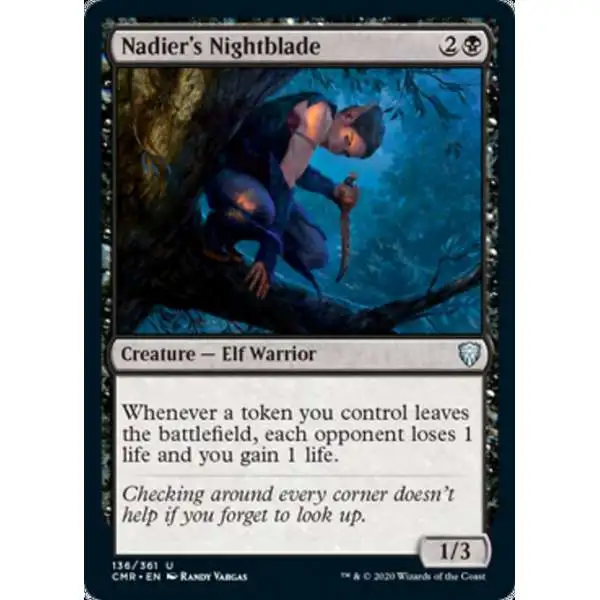 MtG Trading Card Game Commander Legends Uncommon Nadier's Nightblade #136