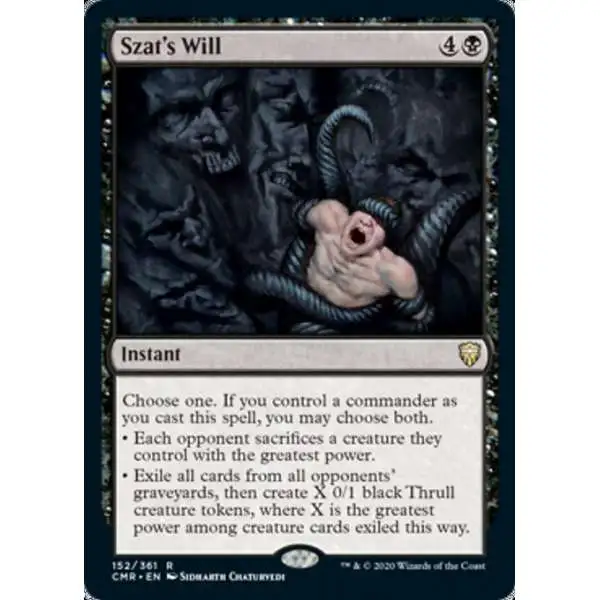 MtG Trading Card Game Commander Legends Rare Szat's Will #152
