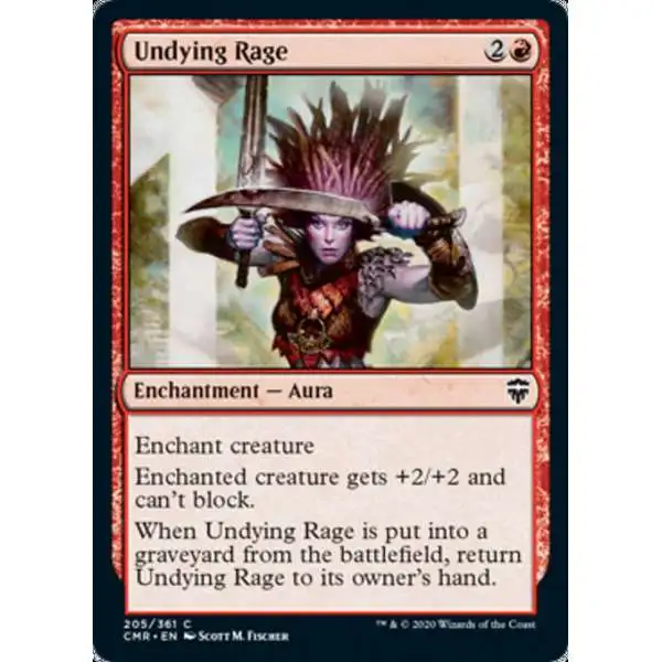 MtG Trading Card Game Commander Legends Common Undying Rage #205