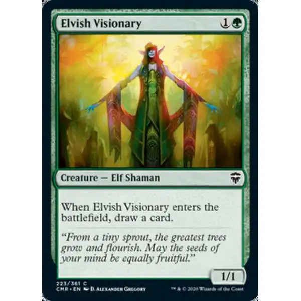 MtG Trading Card Game Commander Legends Common Elvish Visionary #223