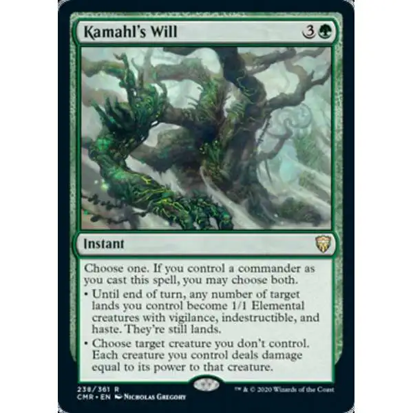 MtG Trading Card Game Commander Legends Rare Kamahl's Will #238