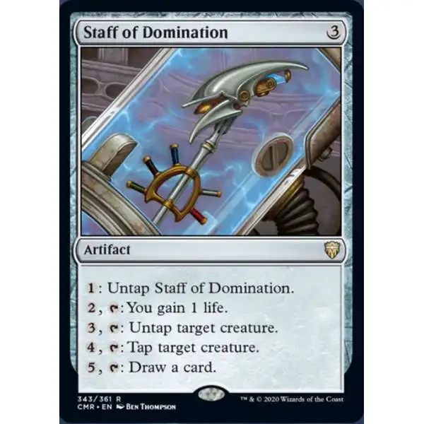 MtG Trading Card Game Commander Legends Rare Staff of Domination #343