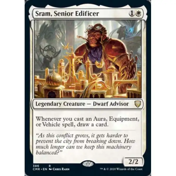 MtG Trading Card Game Commander Legends Rare Sram, Senior Edificer #386 [Commander Deck]