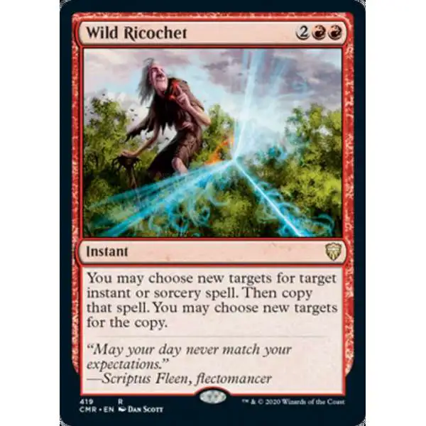 MtG Trading Card Game Commander Legends Rare Wild Ricochet #419 [Commander Deck]