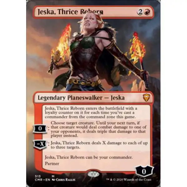 MtG Trading Card Game Commander Legends Mythic Rare Jeska, Thrice Reborn #513 [Borderless Planeswalker]