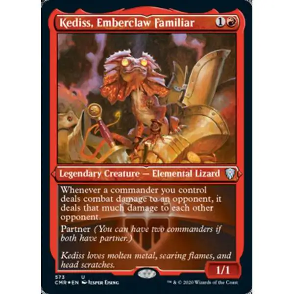 MtG Trading Card Game Commander Legends Uncommon Kediss, Emberclaw Familiar #573 [Etched Foil]