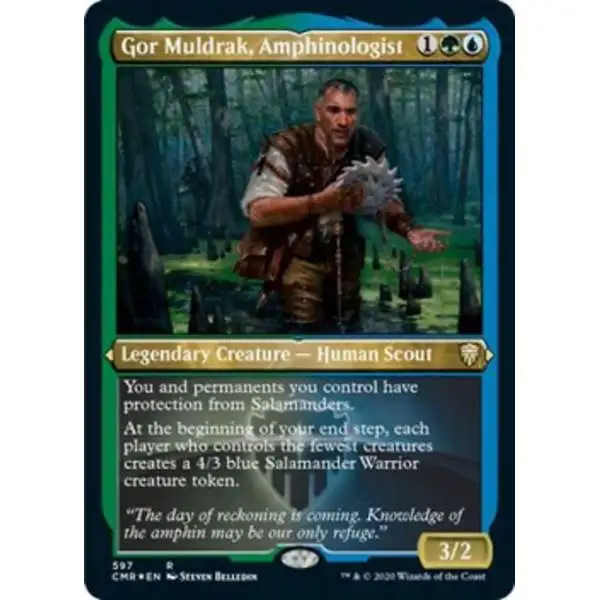 MtG Trading Card Game Commander Legends Rare Gor Muldrak, Amphinologist #597 [Etched Foil]