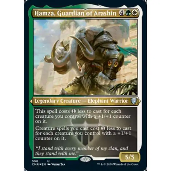 MtG Trading Card Game Commander Legends Uncommon Hamza, Guardian of Arashin #598 [Etched Foil]