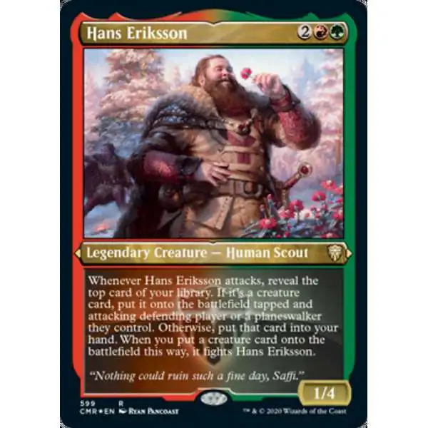MtG Trading Card Game Commander Legends Rare Hans Eriksson #599 [Etched Foil]