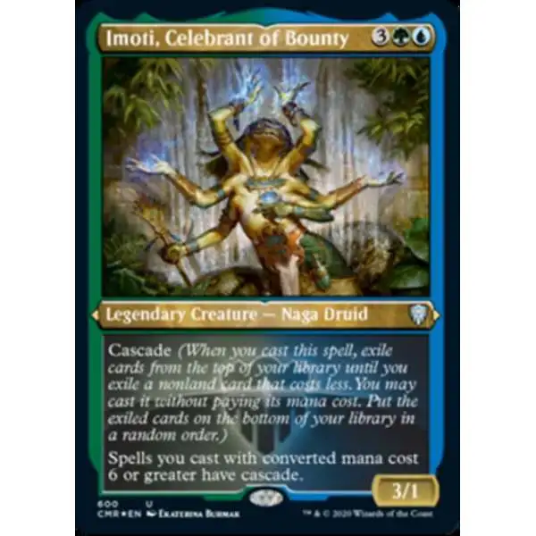 MtG Trading Card Game Commander Legends Uncommon Imoti, Celebrant of Bounty #600 [Etched Foil]