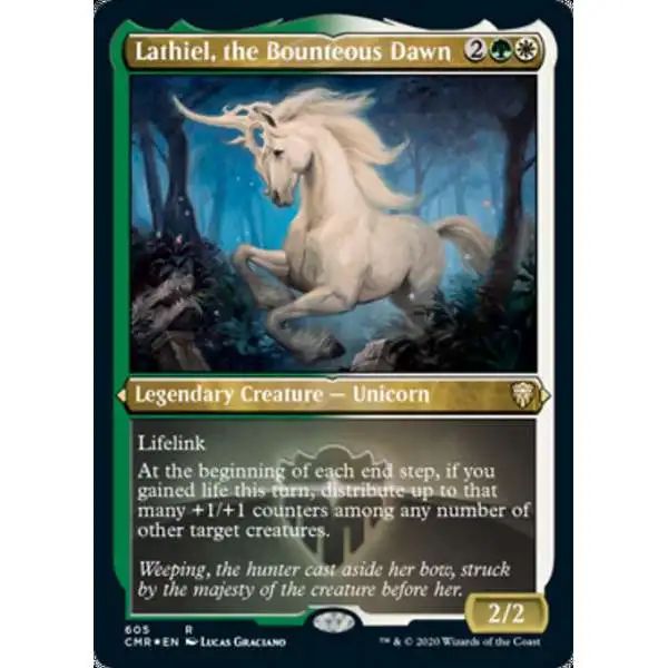 MtG Trading Card Game Commander Legends Rare Lathiel, the Bounteous Dawn #605 [Etched Foil]