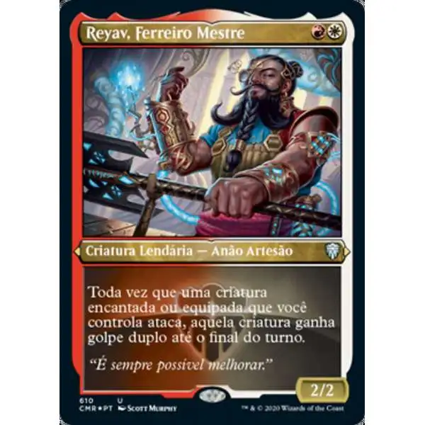 MtG Trading Card Game Commander Legends Uncommon Reyav, Master Smith #610 [Etched Foil]