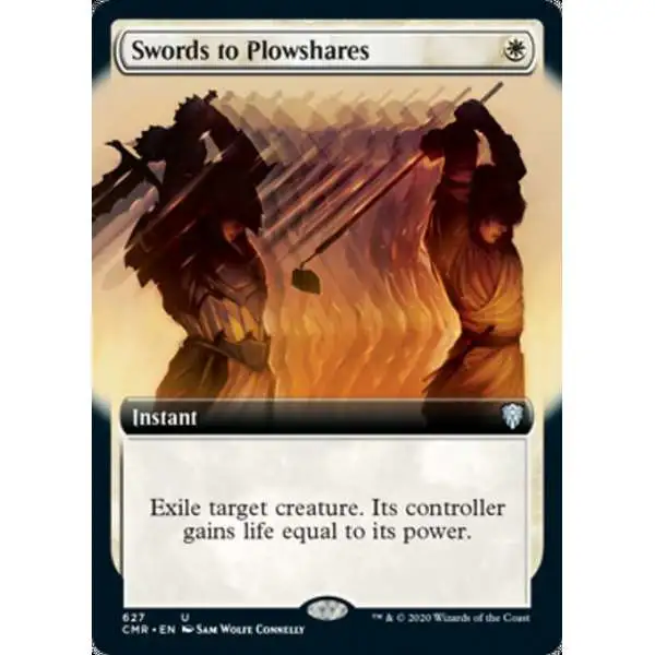 MtG Trading Card Game Commander Legends Uncommon Swords to Plowshares #627 [Extended Art, Foil]