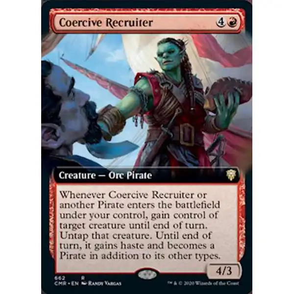 MtG Trading Card Game Commander Legends Rare Coercive Recruiter #662 [Extended Art, Foil]