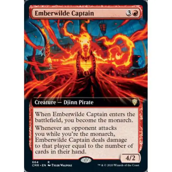 MtG Trading Card Game Commander Legends Rare Emberwilde Captain #664 [Extended Art]