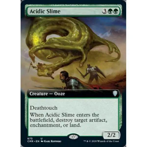 MtG Trading Card Game Commander Legends Uncommon Acidic Slime #673 [Extended Art, Foil]