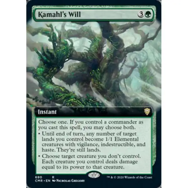 MtG Trading Card Game Commander Legends Rare Kamahl's Will #680 [Extended Art]