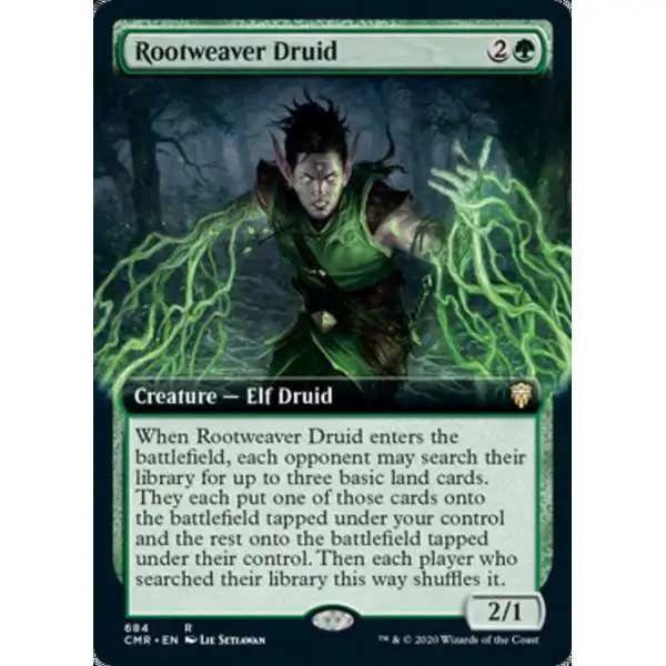 MtG Trading Card Game Commander Legends Rare Rootweaver Druid #684 [Extended Art]