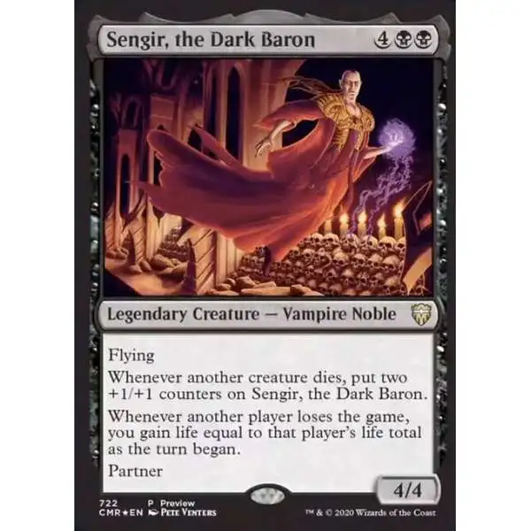 MtG Trading Card Game Commander Legends Rare Sengir, the Dark Baron #722 [Preview Promo]