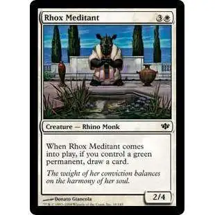 MtG Trading Card Game Conflux Common Foil Rhox Meditant #16