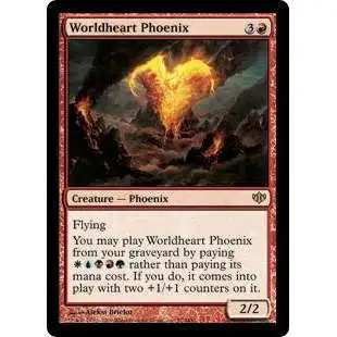 MtG Trading Card Game Conflux Rare Worldheart Phoenix #77